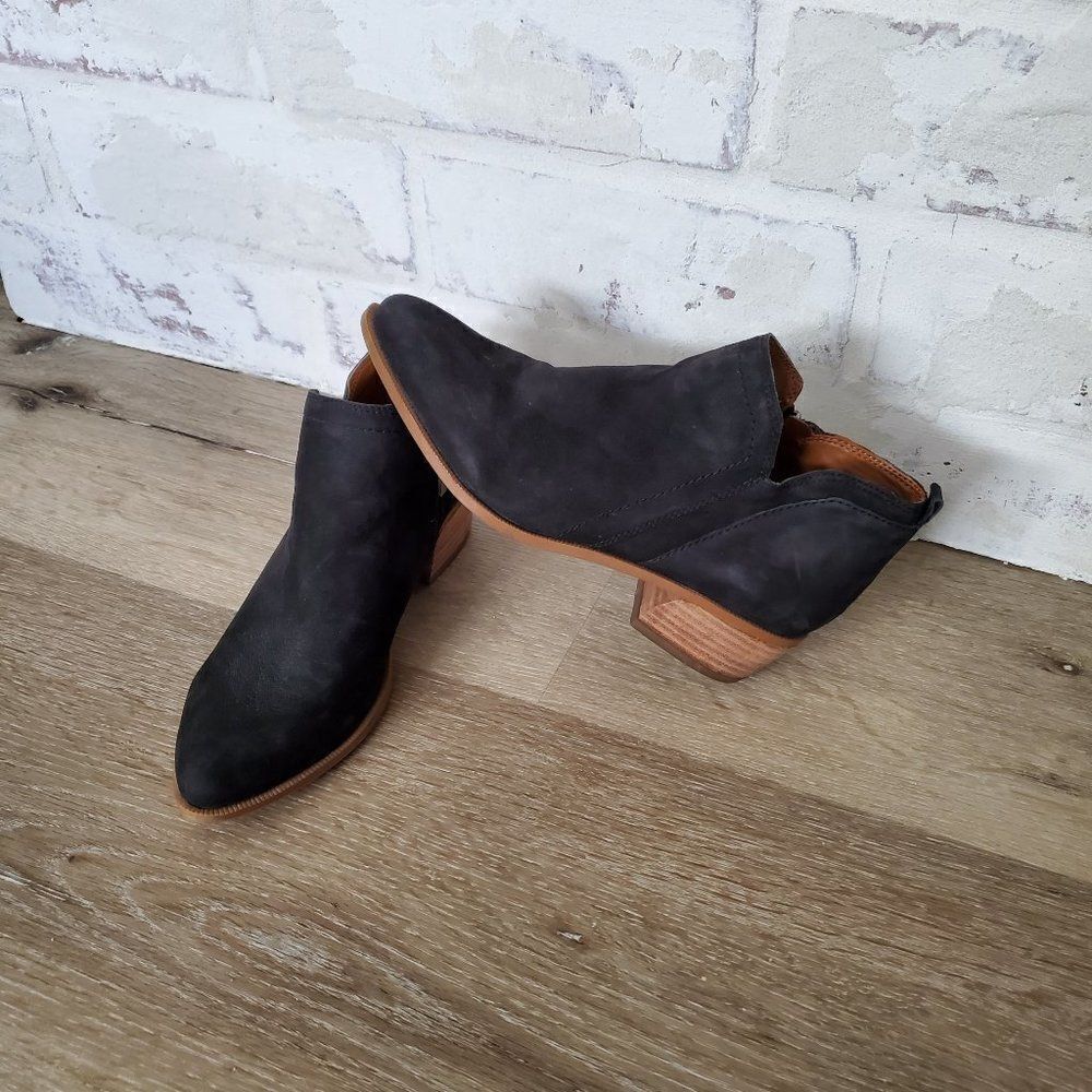Franco Sarto black and brown leather ankle boots